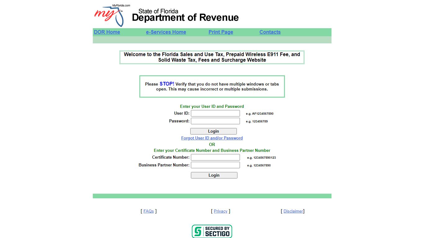 Florida Department of Revenue - Sales and Use Tax Application
